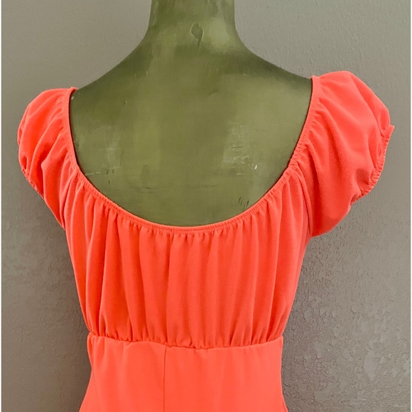 Sweet Neon Orange Babydoll Mini Dress Size Small As-Is - Picture 8 of 11